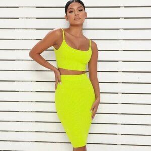 Georgia Snatched Cami Crop Top (Lime) - XL